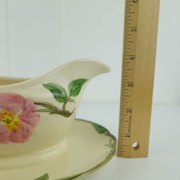 Franciscan Desert Rose Gravy Boat Underplate Attached Flying F 1979 - 1984 - Picture 13 of 13
